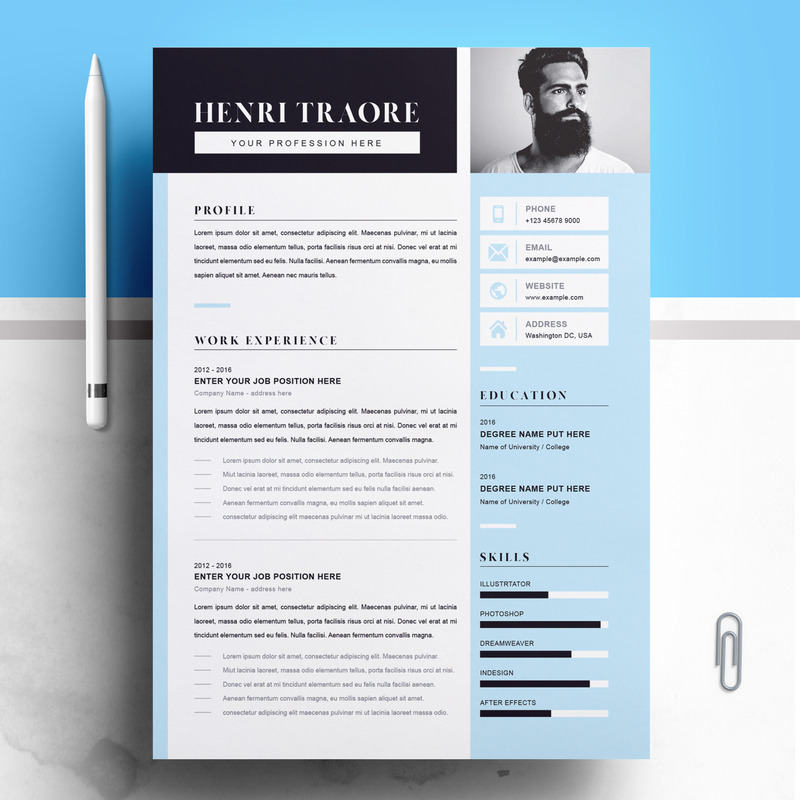 For Henri Resume Template - Features Image 1