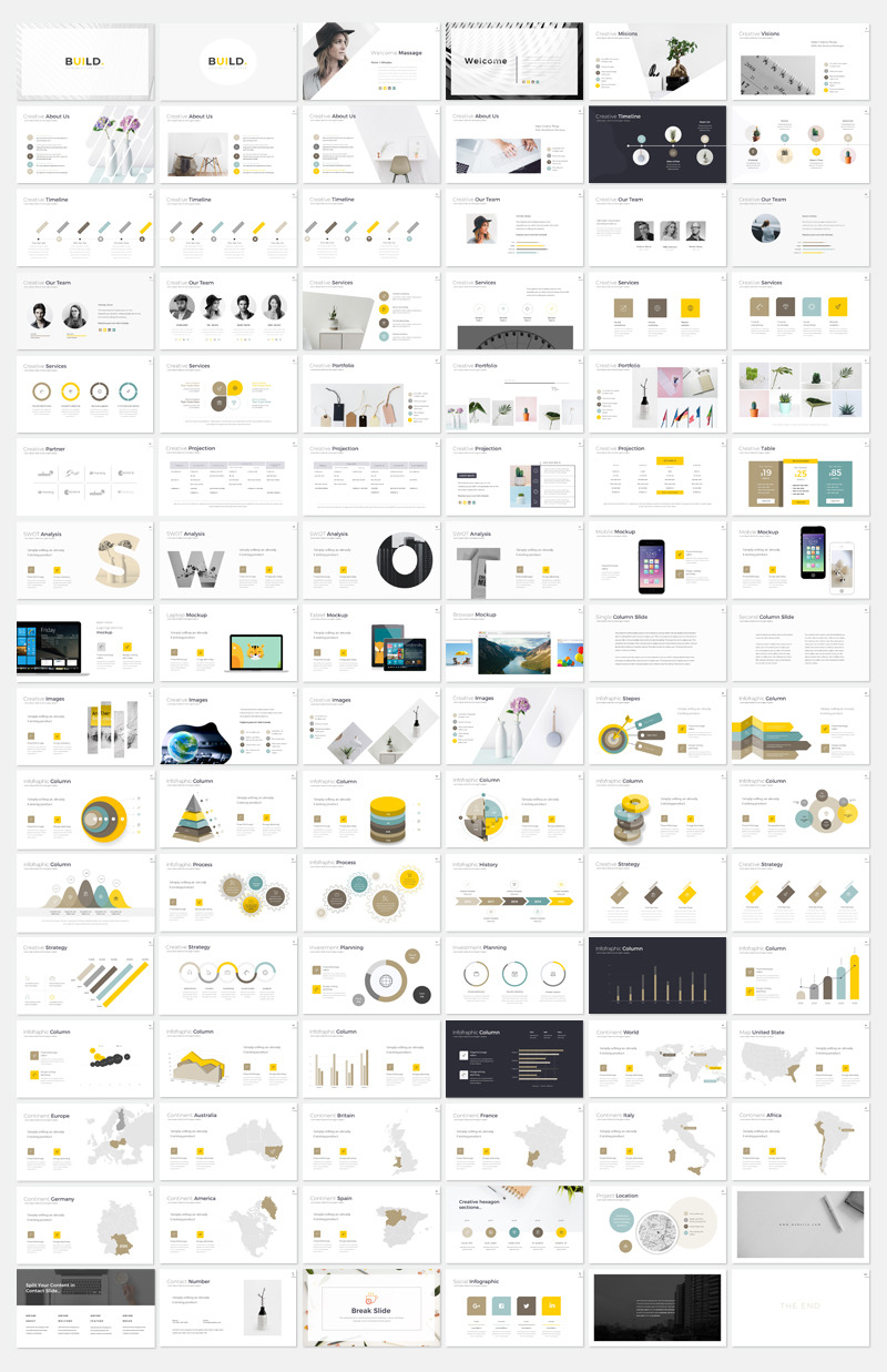 Build Creative PowerPoint template - Features Image 1