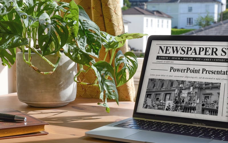 Best Newspaper PowerPoint template 105631 TemplateMonster