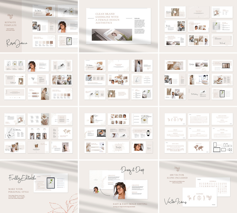 Rosa Jane Keynote Brand Guidelines - Keynote template - Caratteristiche Immagine 1