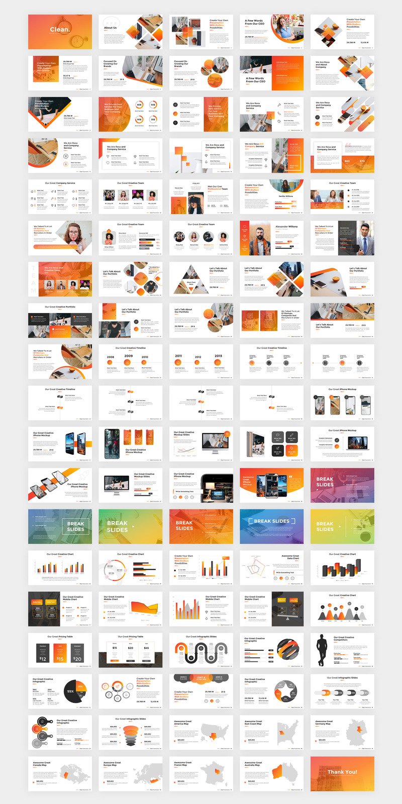 Modello PowerPoint creativo pulito - Caratteristiche Immagine 1