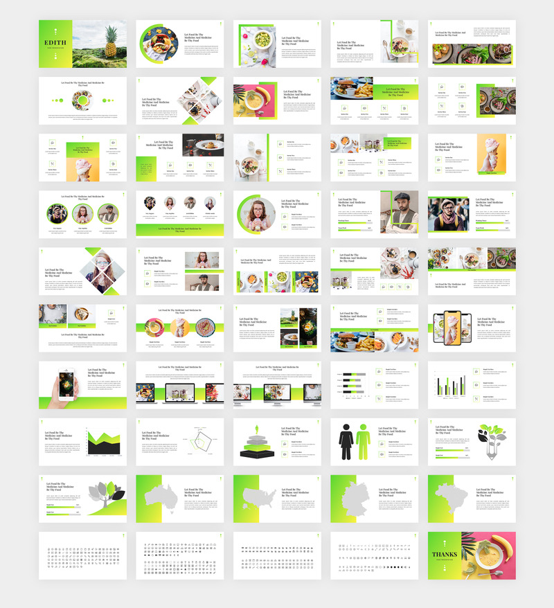Edith Food Шаблон PowerPoint - Features Image 1
