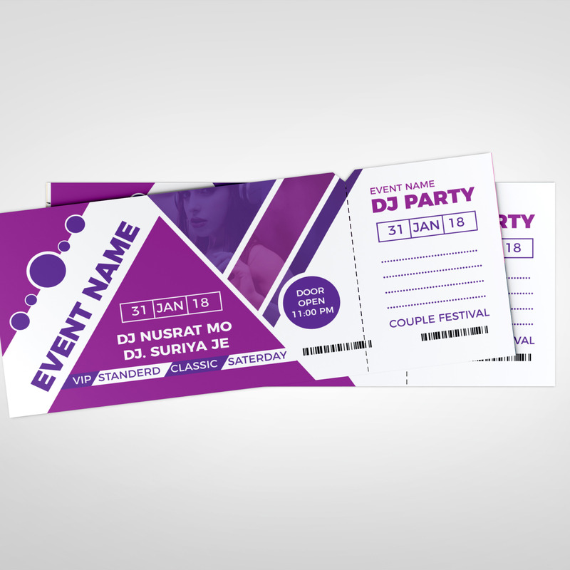 Night Party Event Ticket Corporate Identity Template - Features Image 3