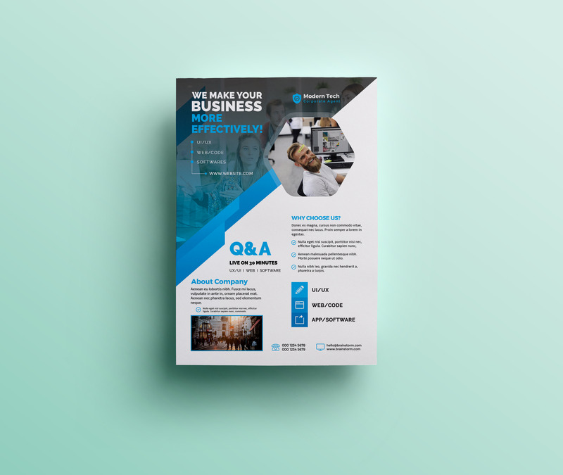 Folleto comercial de 4 colores: plantilla de identidad corporativa - Features Image 1