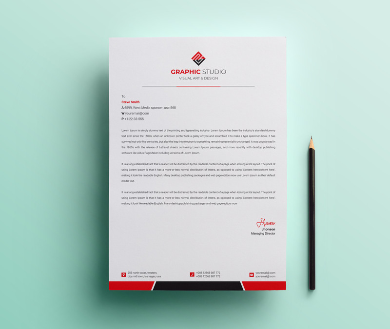 Letterhead Pad Corporate Identity Template