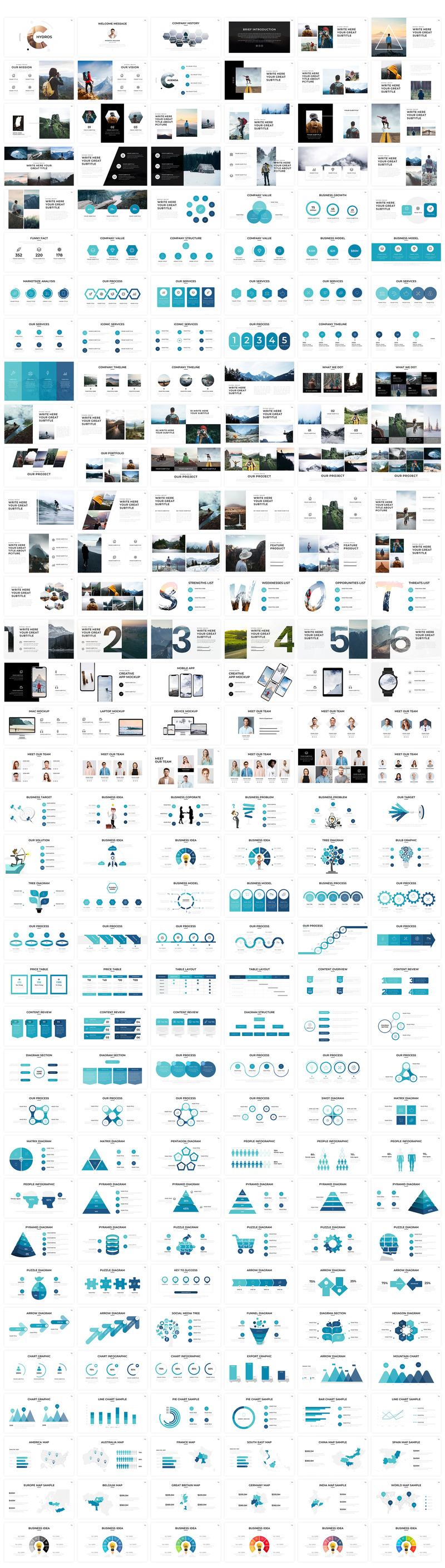 Hydros - Minimal PowerPoint Template - Features Image 1