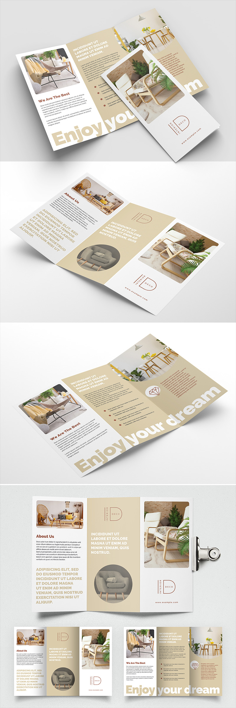 Šablona firemního stylu Interior Trifold Brochure Creative #123079 - Obrázek funkce 1