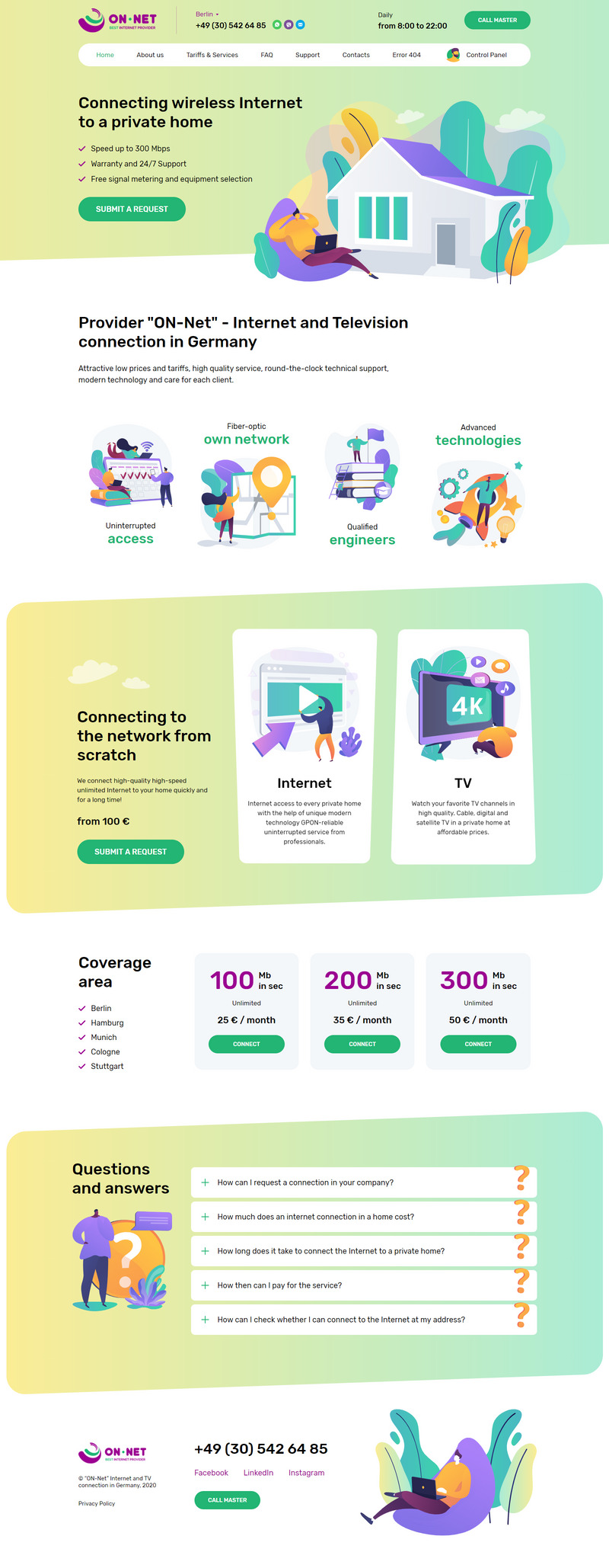 ON-Net - Internet Service Providers Multipage Website Template - Features Image 1