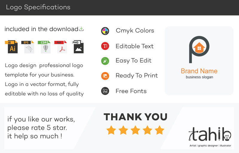 Lettera P Realesate Design Logo modello - Caratteristiche Immagine 1