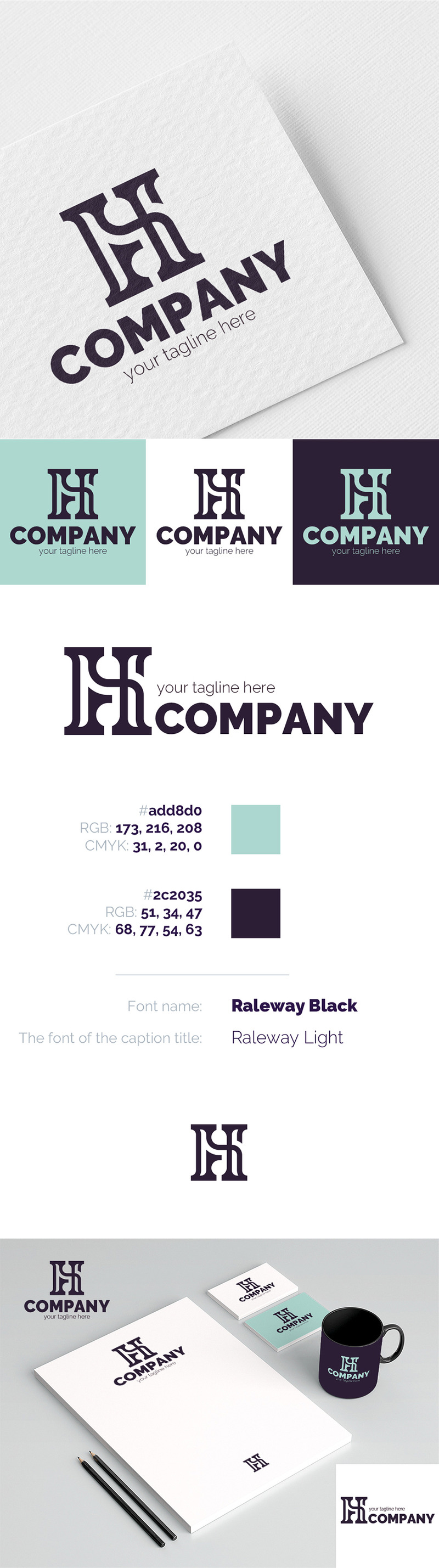 Elegant letter H Logo Template - Features Image 1