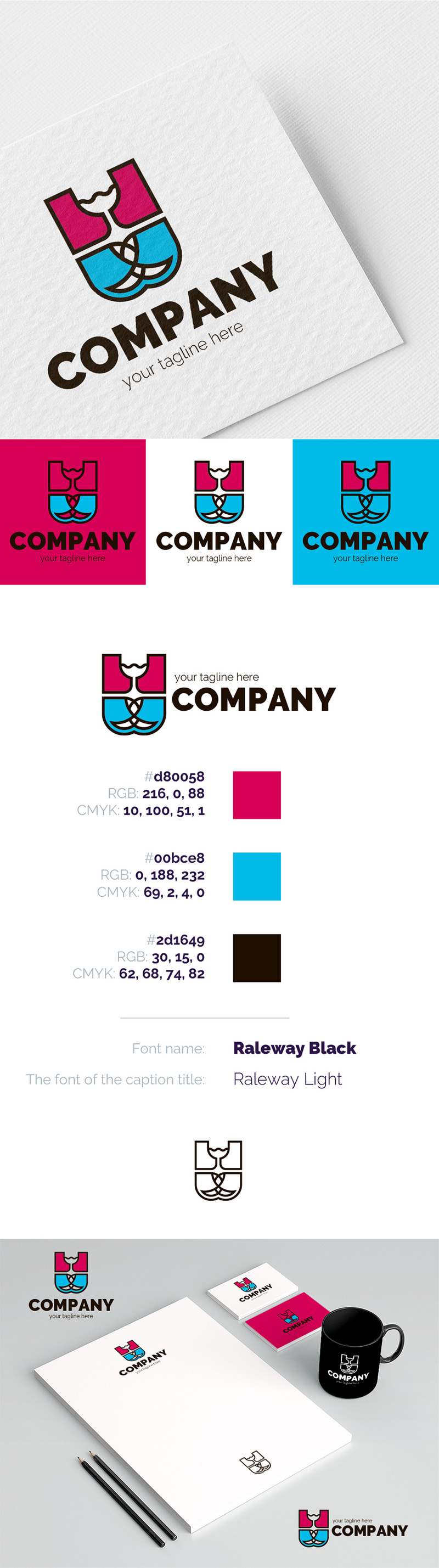 Wine and Fish Logo Template - Features Image 1