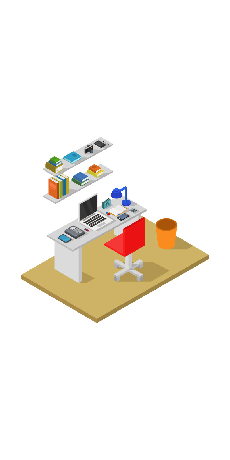 Isometric Desk - Vector Image - Features Image 1