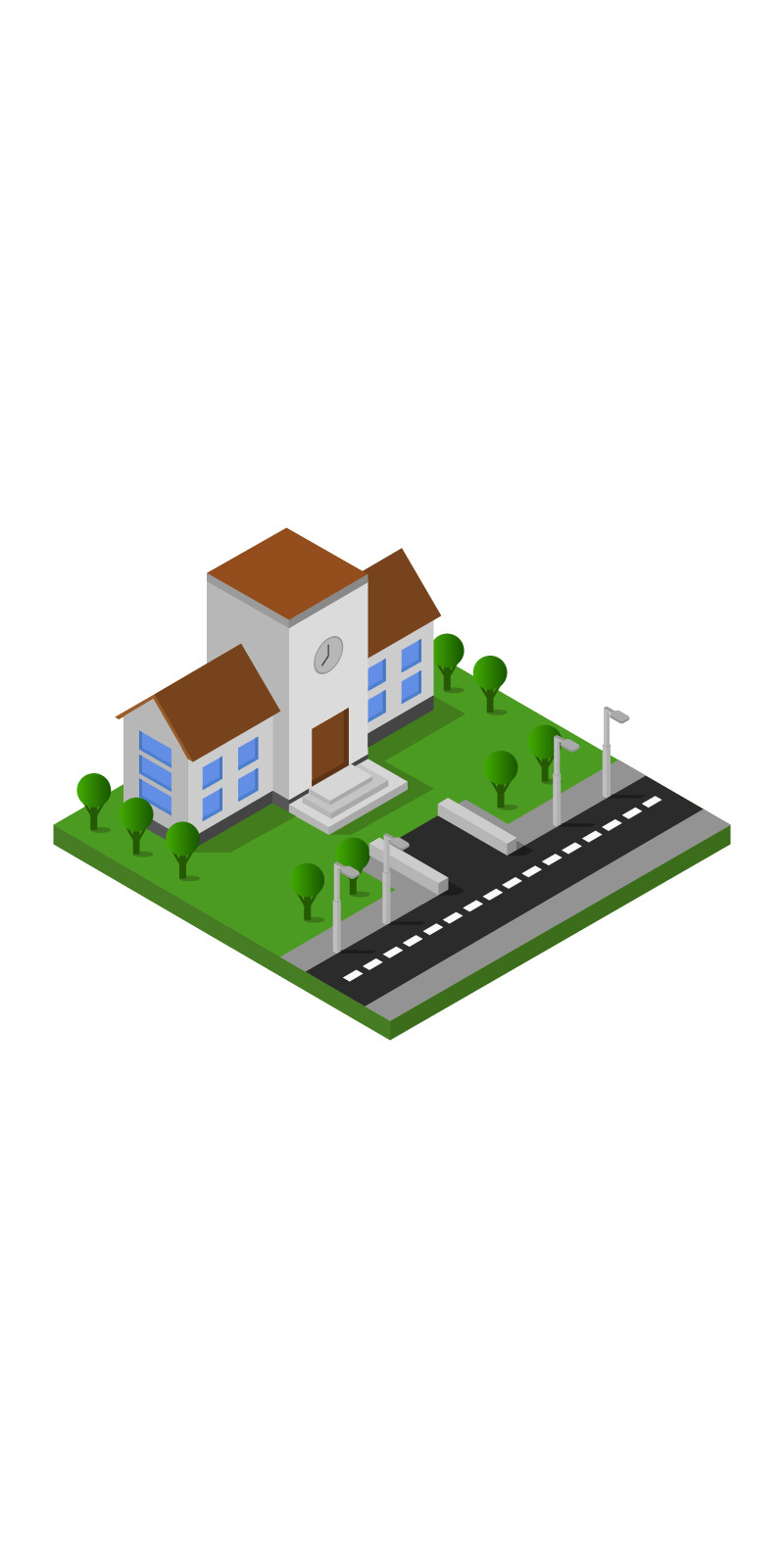 isometric school - Vector Image - Features Image 1