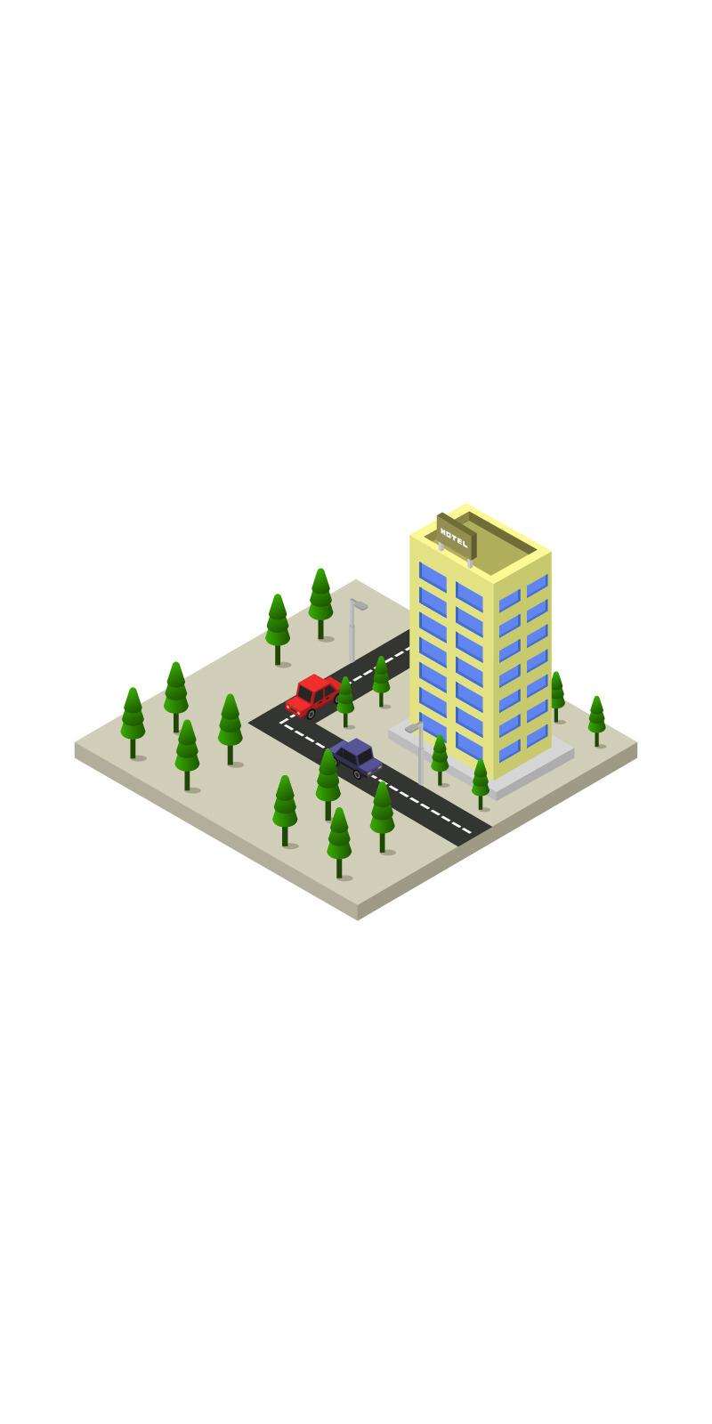 Isometric Hotel - Vector Image - Features Image 1