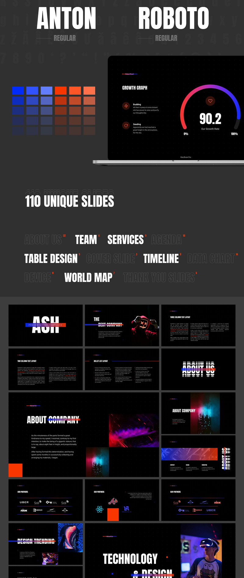 Ash Presentation - Smooth Animated Bundle PowerPoint template - Features Image 2