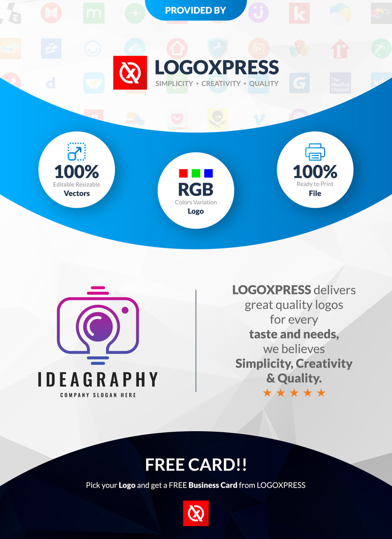Fotoshoot Idee Bulb Camera Fotografie Logo Ontwerp - Features Image 1