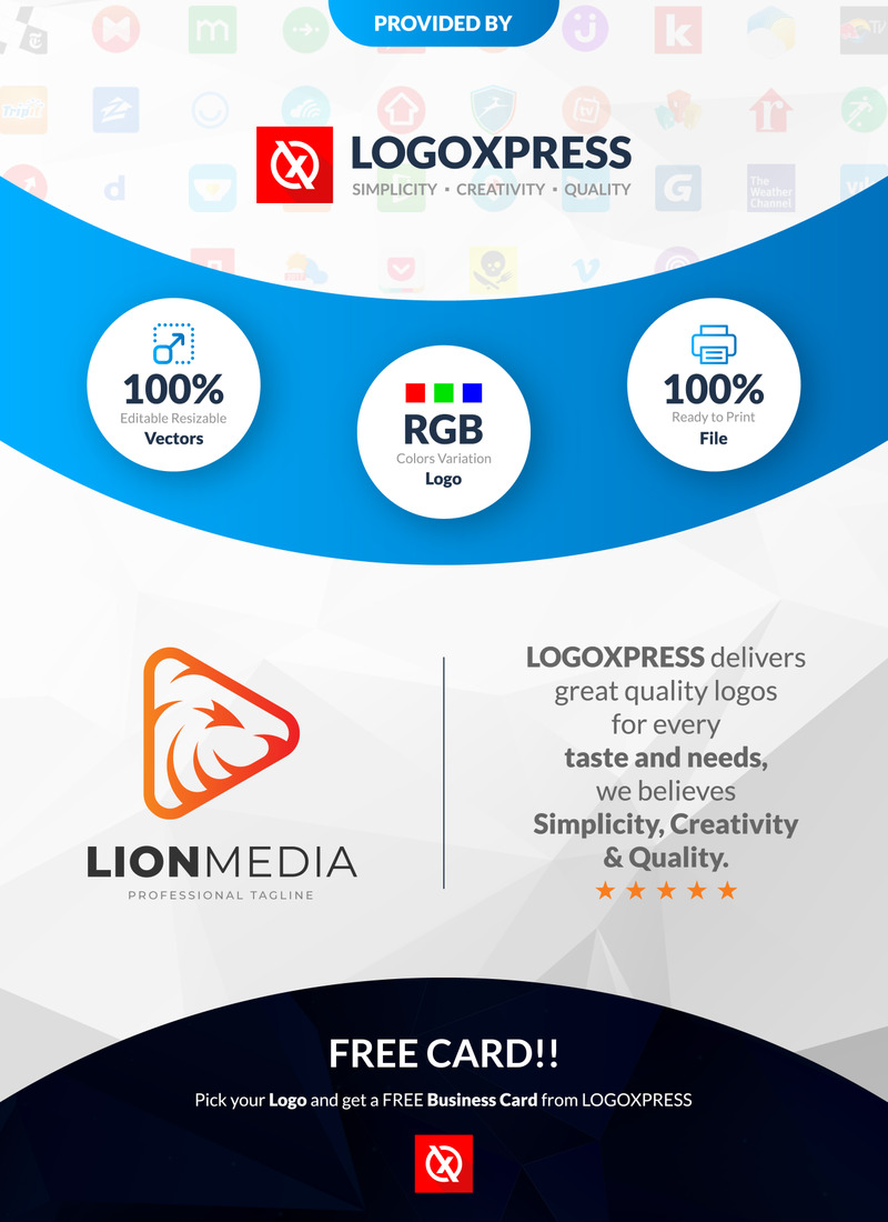 Media Studio Lion Play Logo Design - Features Image 1