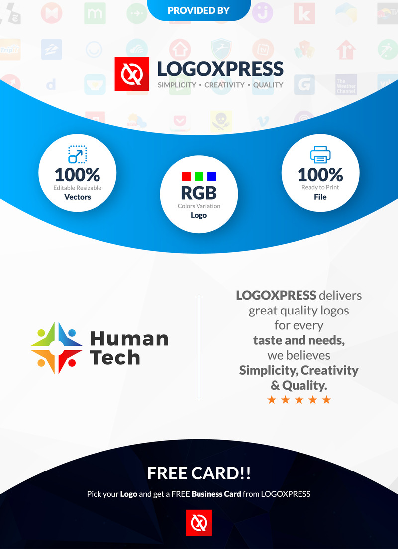 Colorful Human Technology Logo Design - Features Image 1