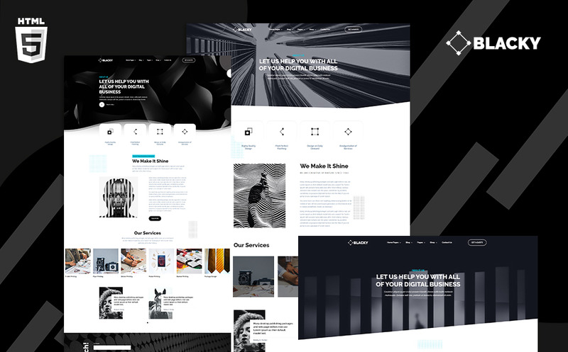 Blacky Minimal Digital Agency Website Template - Features Image 1