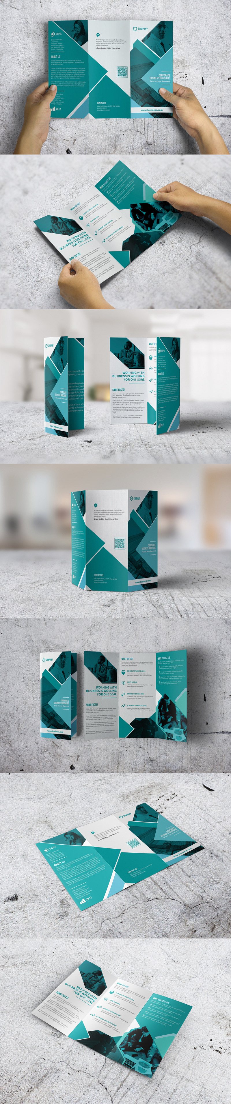 Trifold Brochure Corporate Identity Template - Features Image 1
