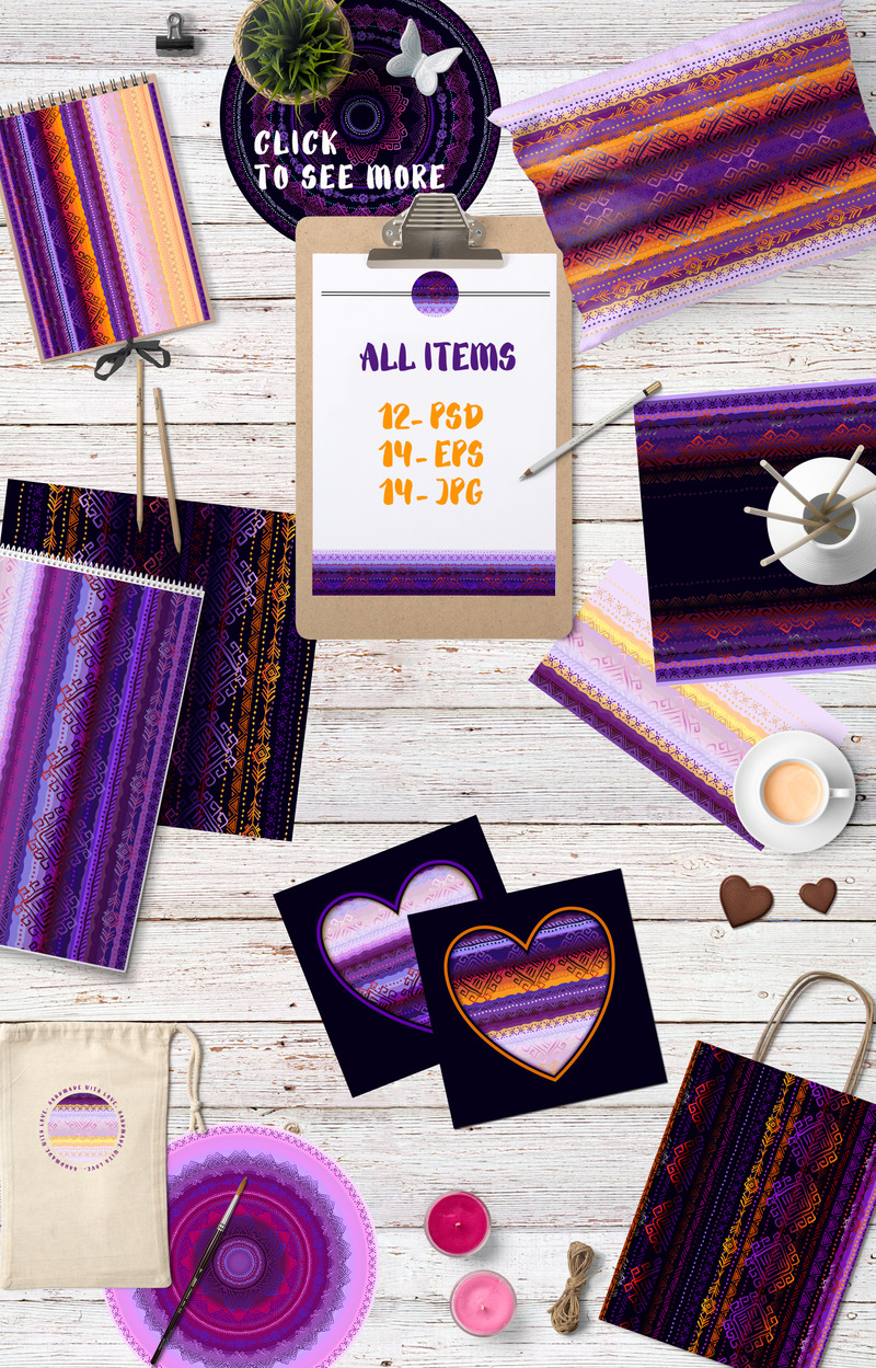 Ethnic Ornaments Set Pattern - Features Image 1