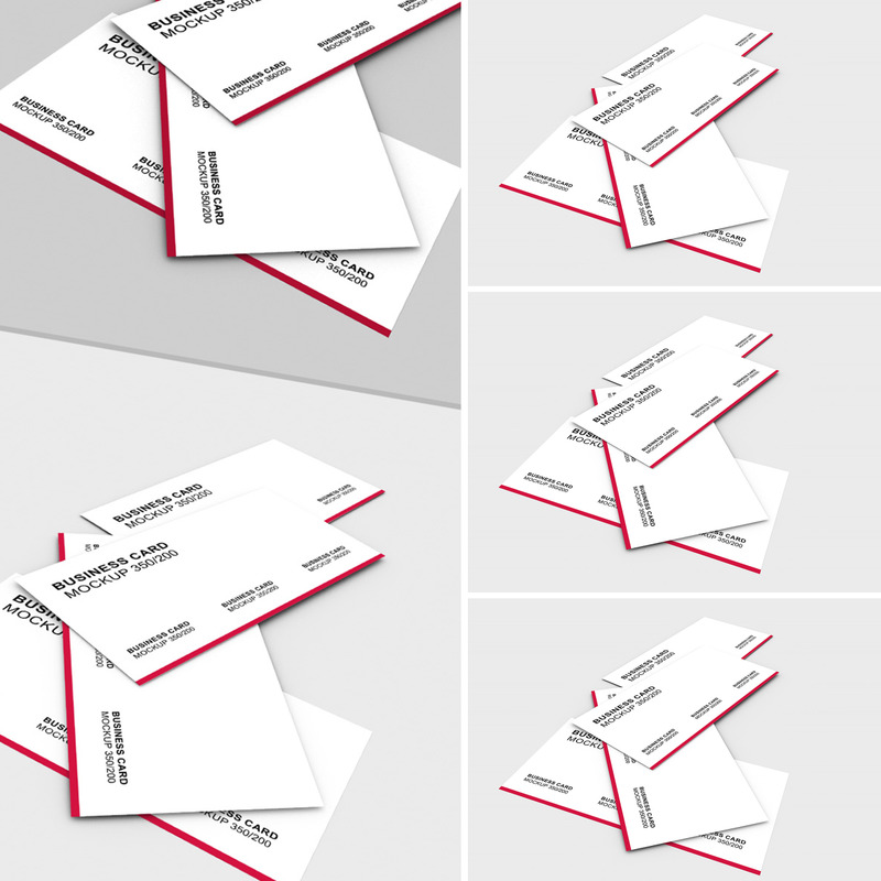 Business card scattered on a sruface Product Mockup - Features Image 1