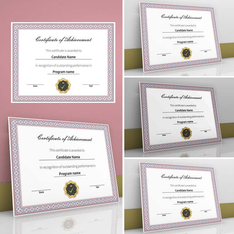 Elegnat and simple Certificate of achievement Certificate Template - Features Image 1
