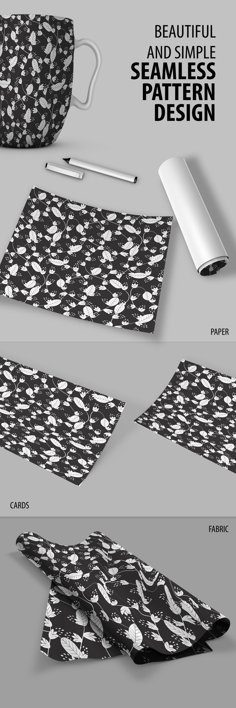 Abstract Floral Handdrawn Seamless Design Pattern - Features Image 1