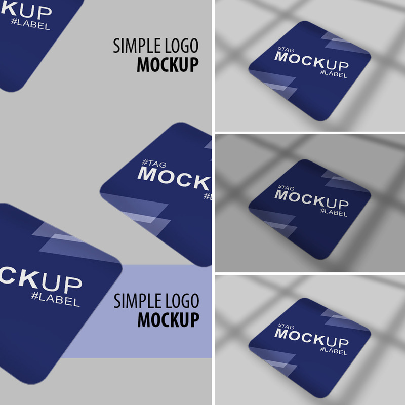 Round label perspective view Product Mockup - Features Image 1