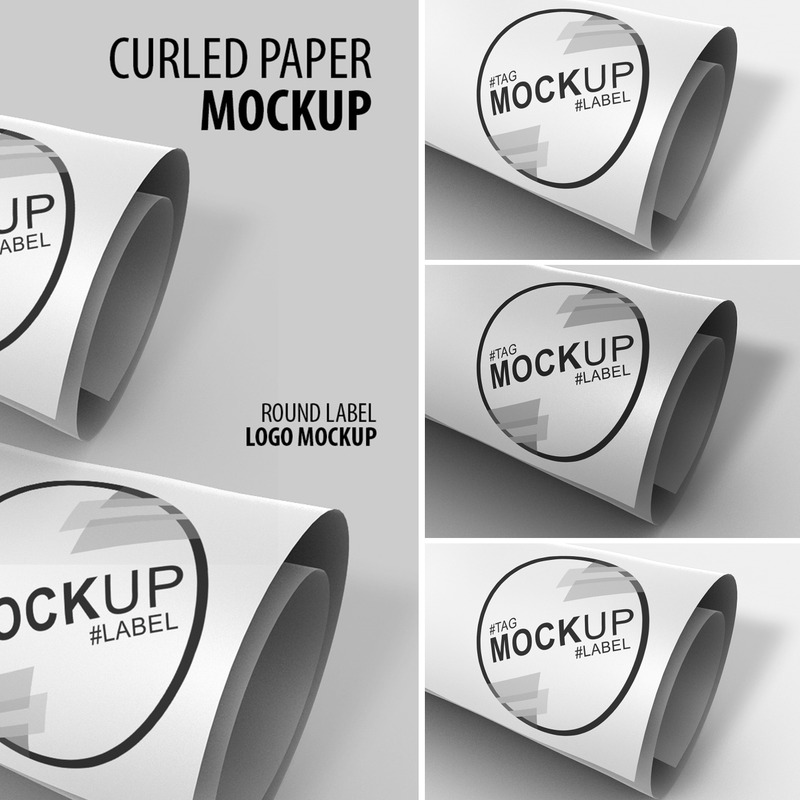 Curled paper logo and label Product Mockup - Features Image 1