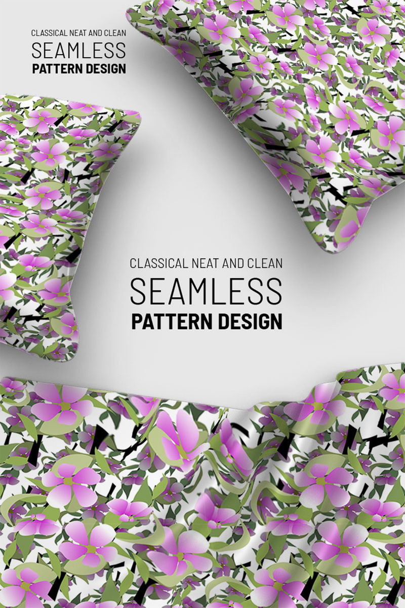 Floral abstract flower on branches with leaves Pattern - Features Image 1