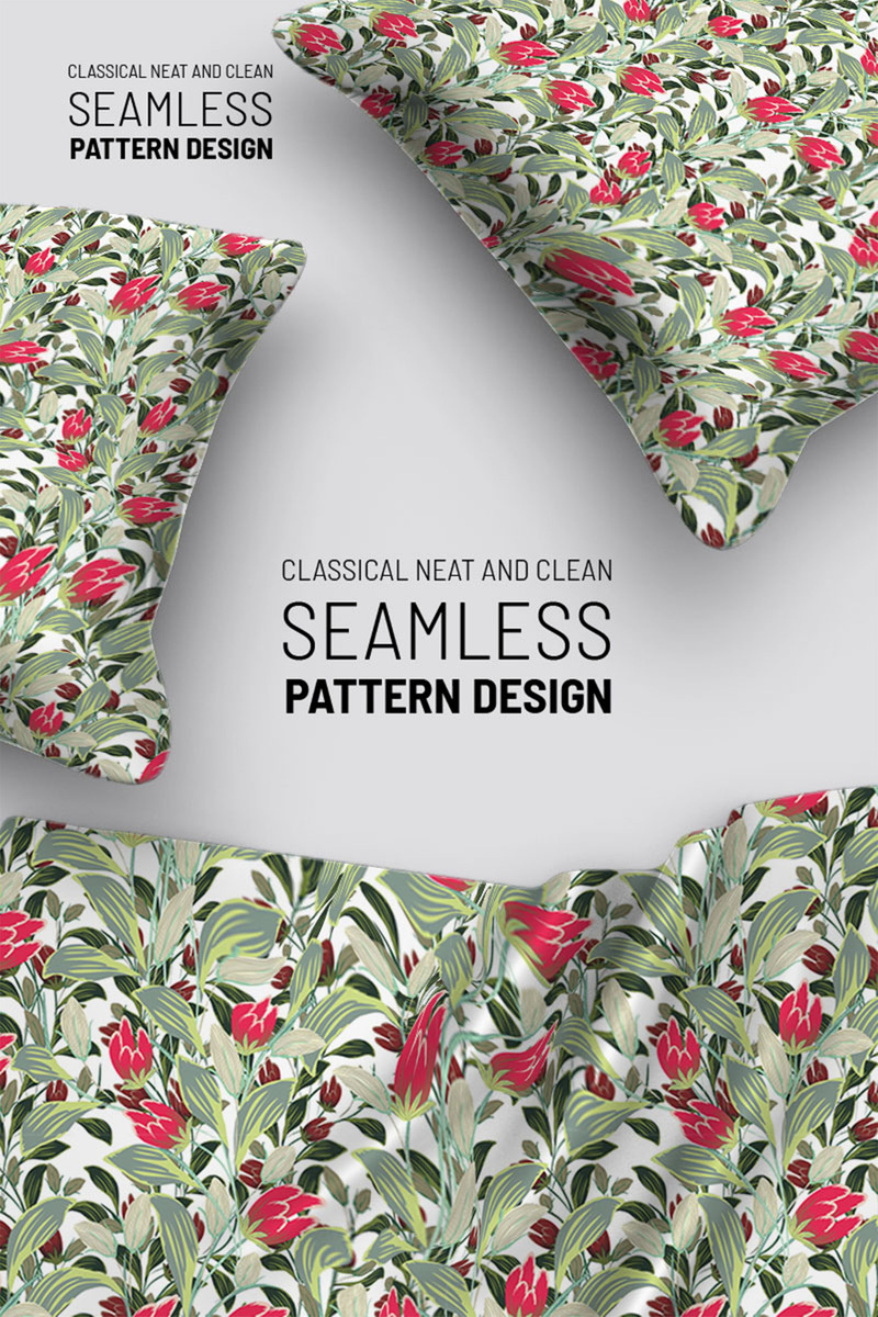 Beautiful flowers on branches repeat design Pattern - Features Image 1