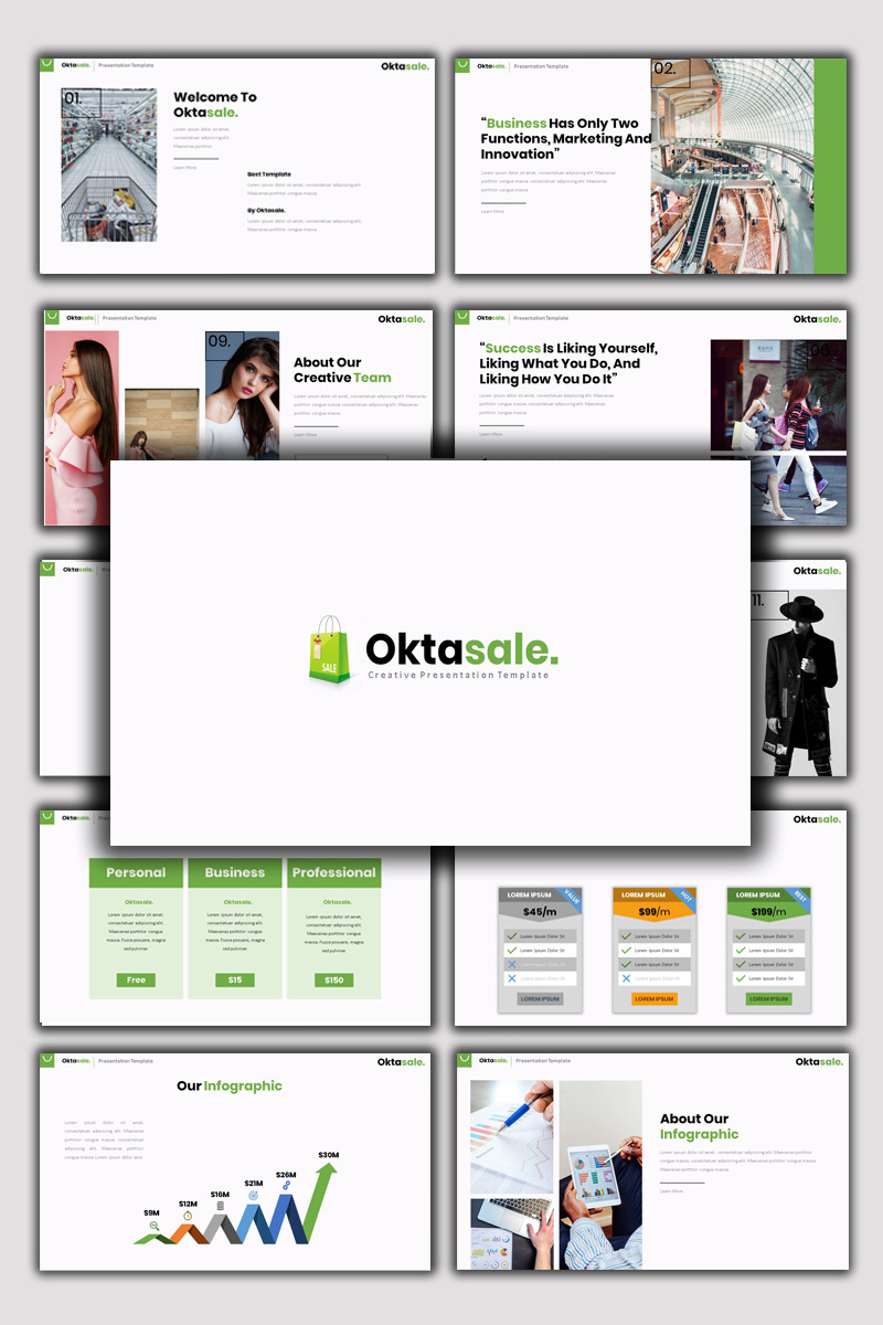 Oktasale - Creative Business PowerPoint Template - Features Image 1