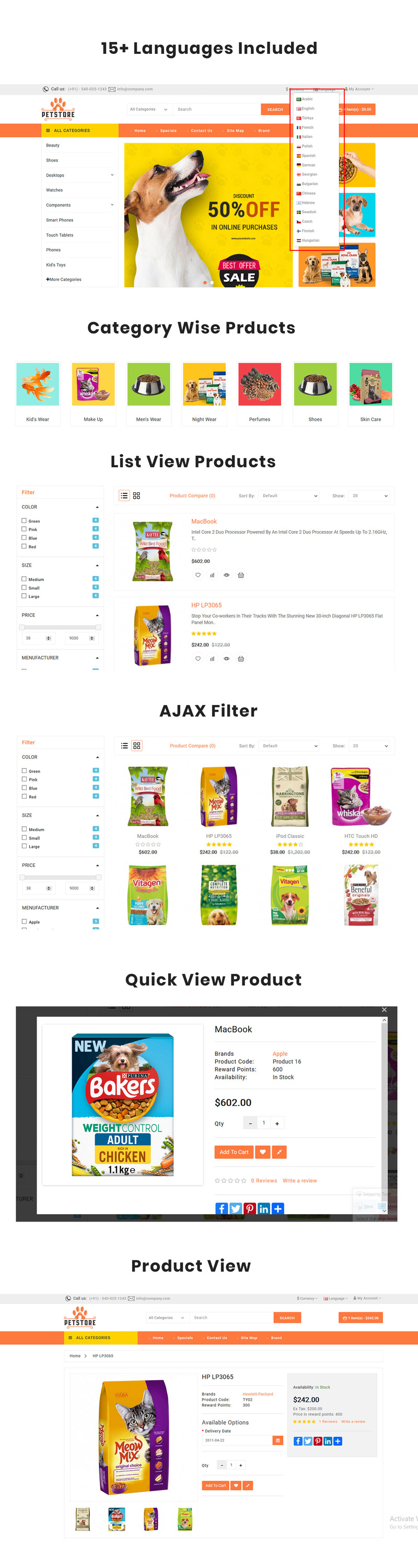 Petstore - Animal and Pet Responsive OpenCart Template - Features Image 1