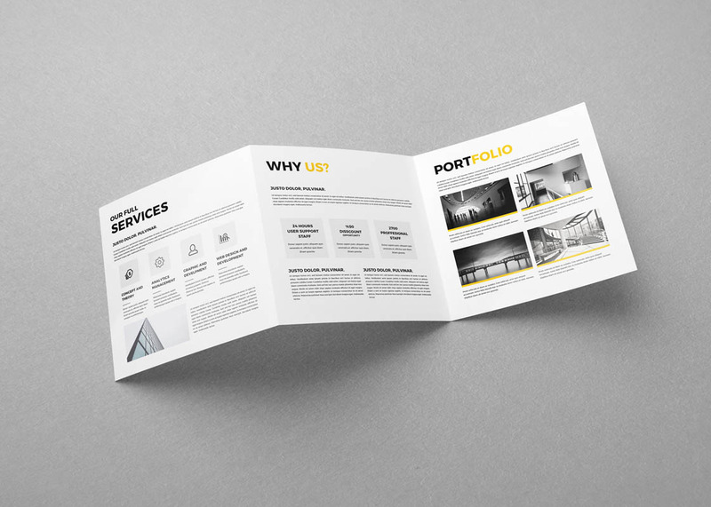 Square Trifold Brochure - Corporate Identity Template