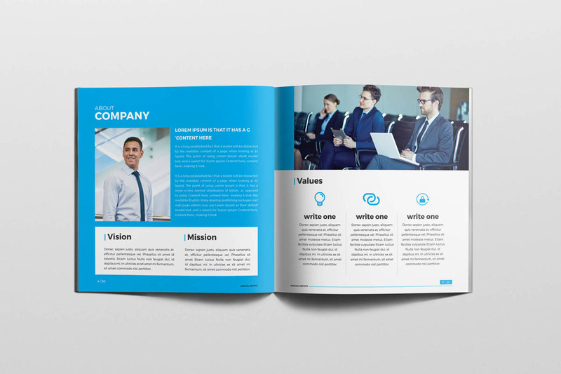 Square Annual Brochure Corporate Identity Template - Features Image 4