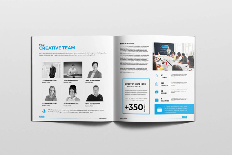 Square Annual Brochure Corporate Identity Template - Features Image 6
