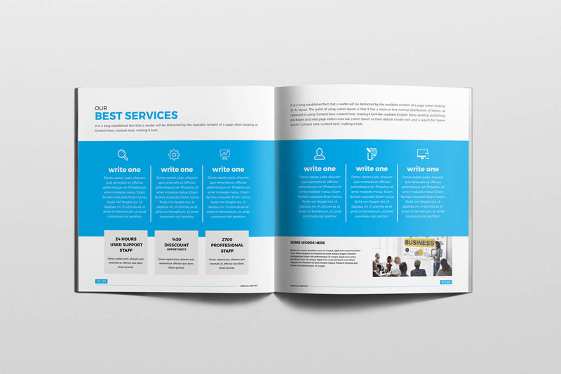 Square Annual Brochure Corporate Identity Template - Features Image 7