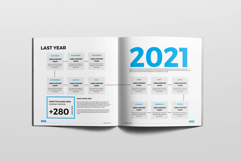 Square Annual Brochure Corporate Identity Template - Features Image 8