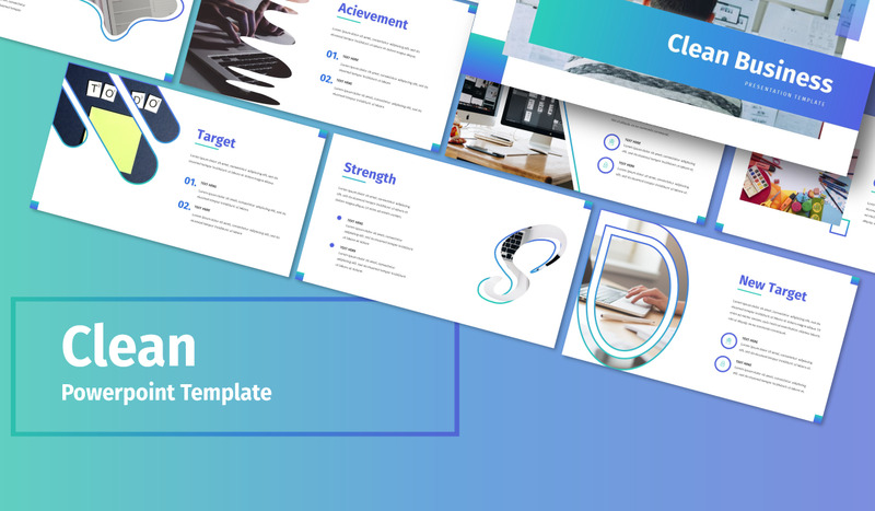 Clean - Business PowerPoint template - TemplateMonster
