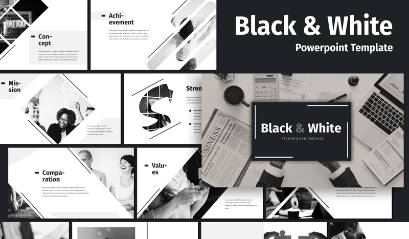 Black & White - Business PowerPoint template - Features Image 1