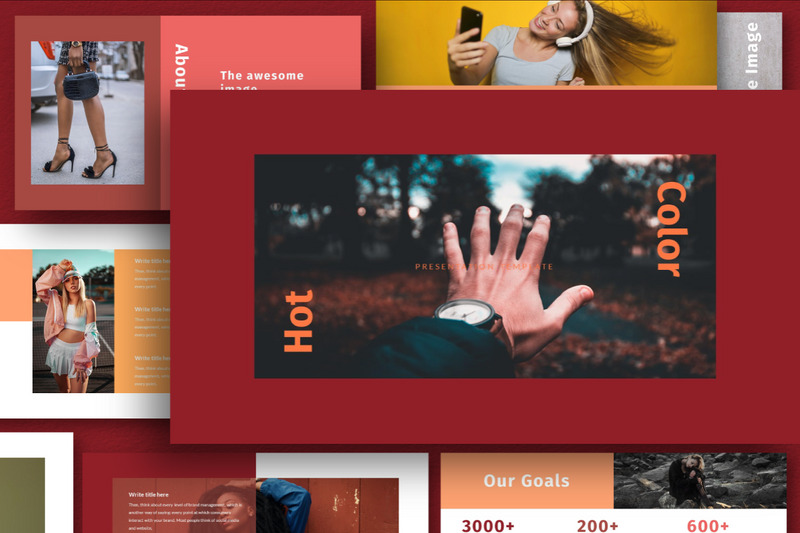 Modello PowerPoint a colori caldi - Caratteristiche Immagine 1