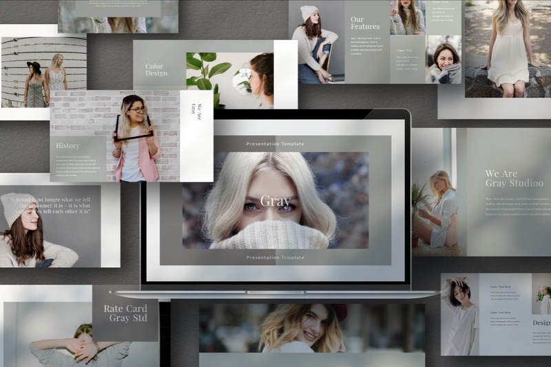 Modello PowerPoint grigio - Caratteristiche Immagine 1