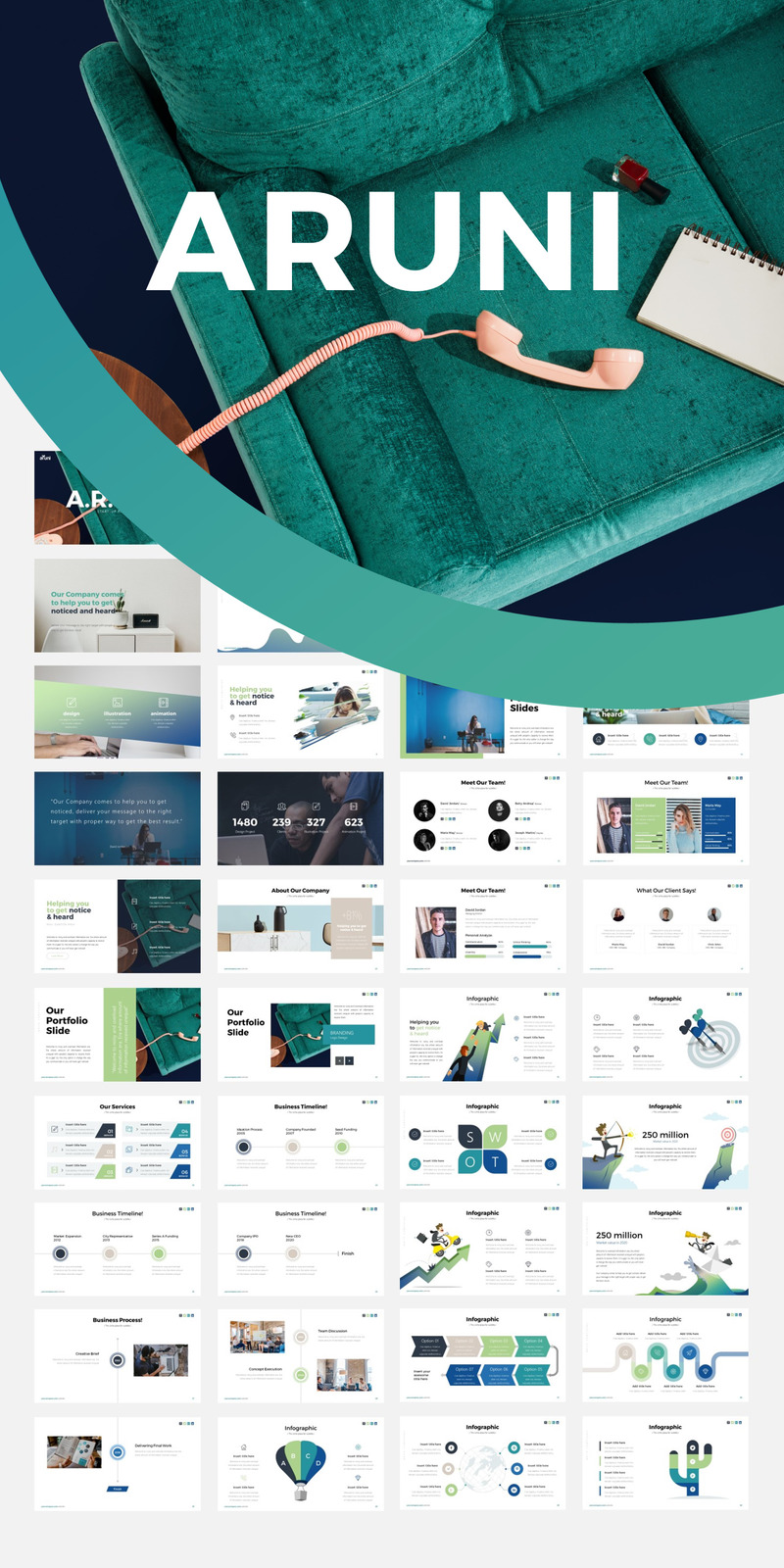 Aruni Start-up Business Presentation PowerPoint Template - Features Image 1