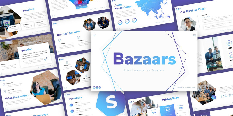 Шаблон презентации презентаций базаров PowerPoint - Features Image 1