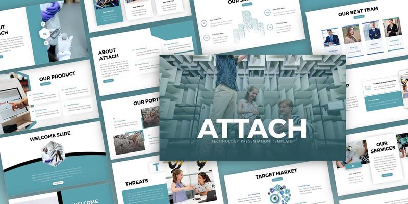Attach Technology Presentation PowerPoint template - Features Image 1