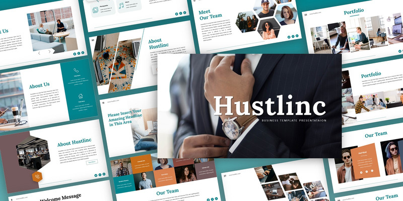 Modello PowerPoint di presentazione aziendale di Hustlinc - Caratteristiche Immagine 1