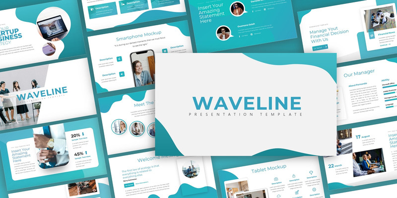 Waveline Business Presentation шаблон PowerPoint - Features Image 1