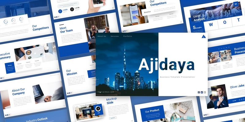 Ajidaya 商务演示 PowerPoint 模板 - Features Image 1