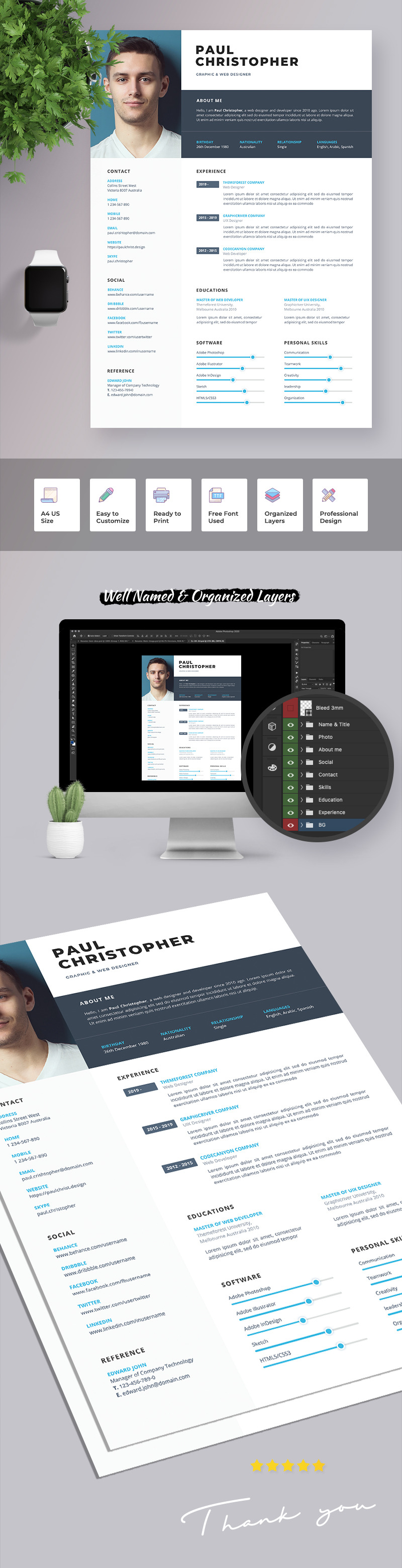 Paul Christopher | Szablon CV dla grafików i projektantów stron internetowych - Obraz funkcji 1